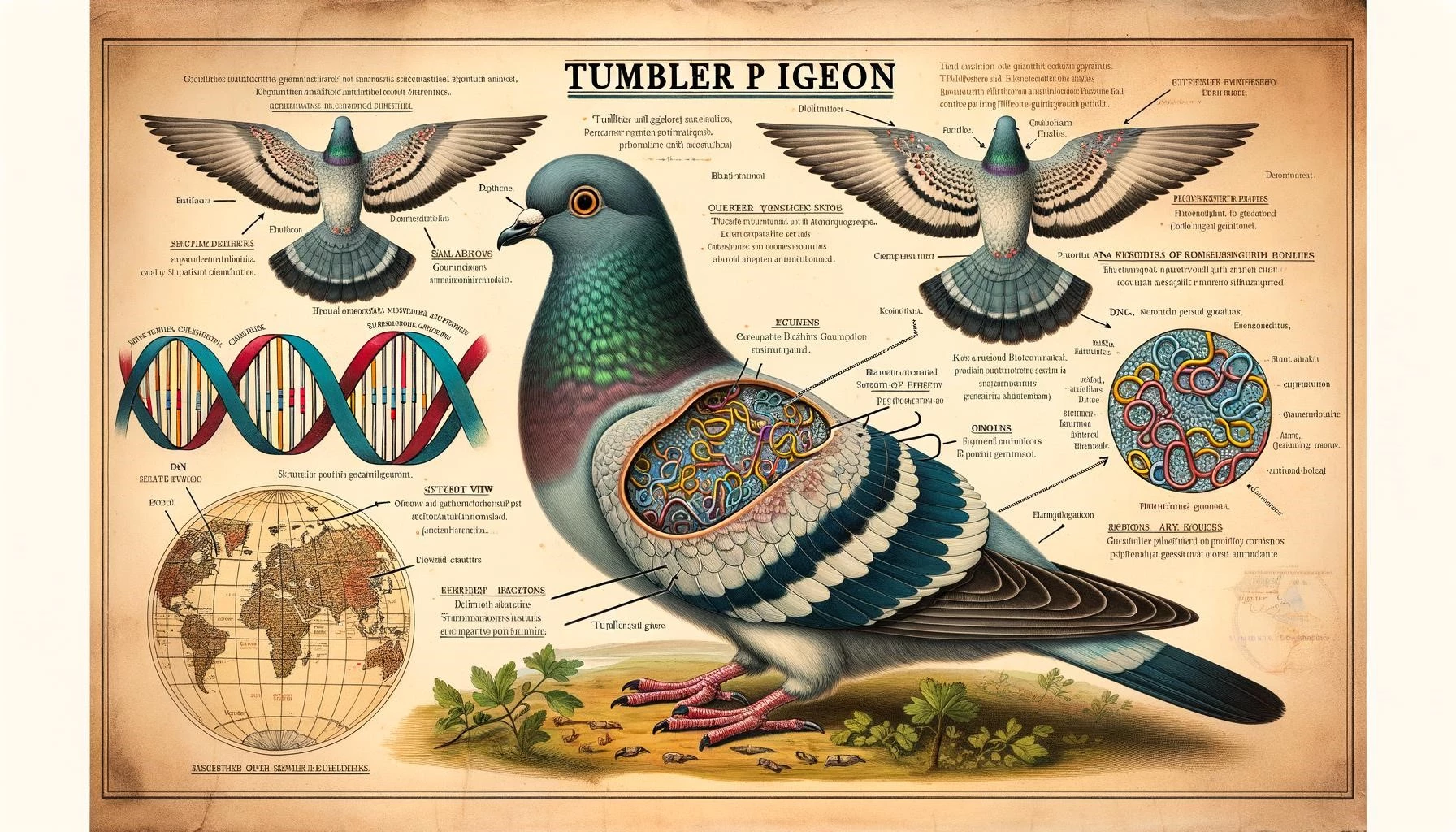 Genetics of Tumbler Pigeons