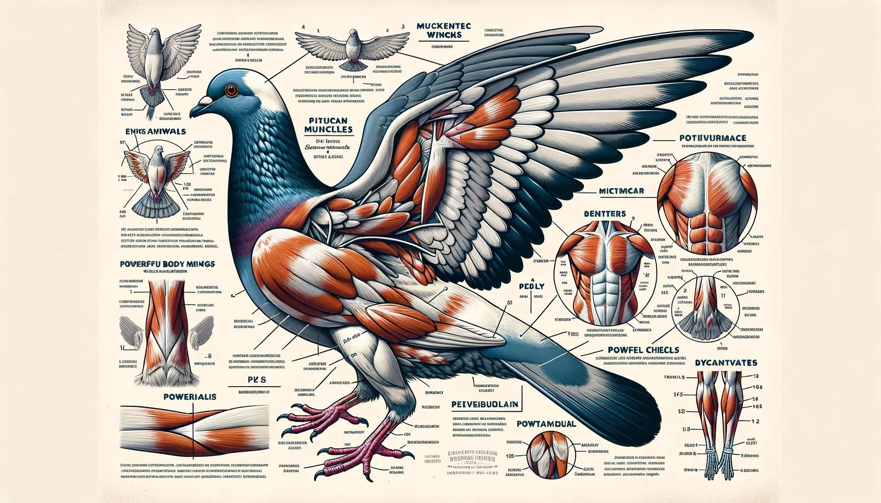 Pigeon Anatomy in Long-Distance Flight