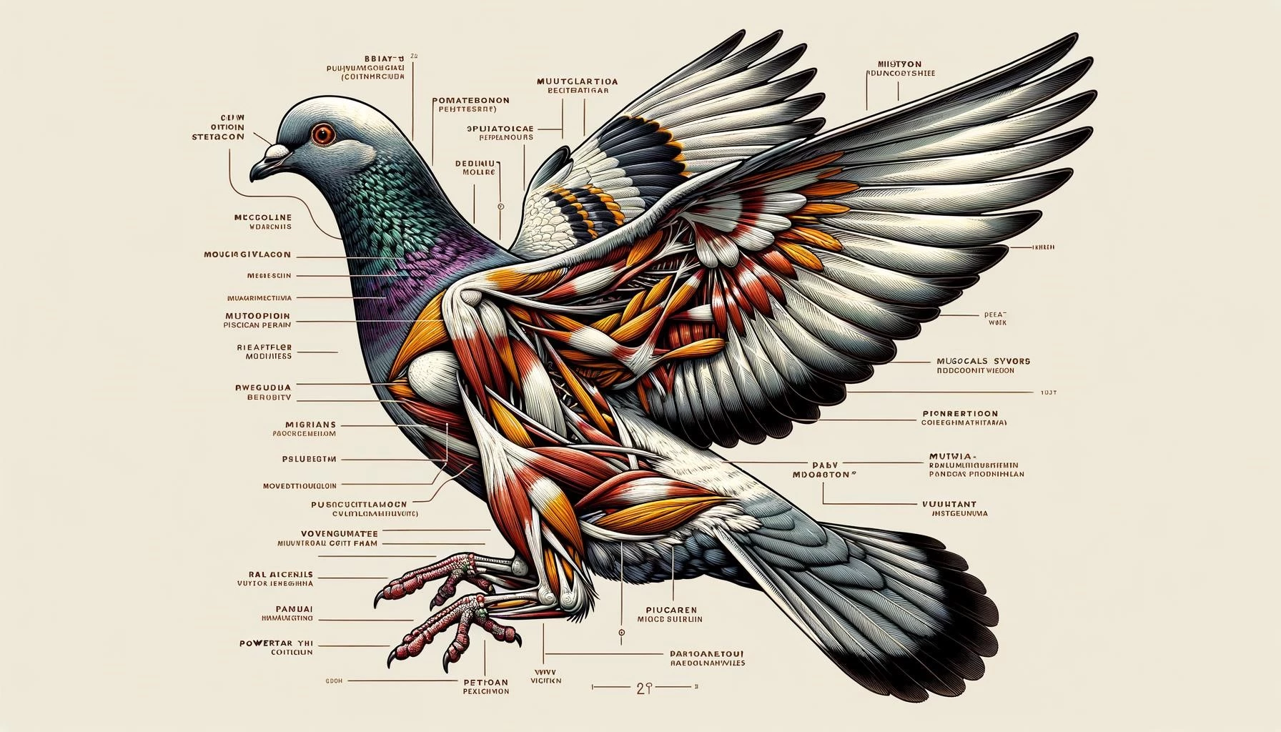 Pigeon Flight Anatomy