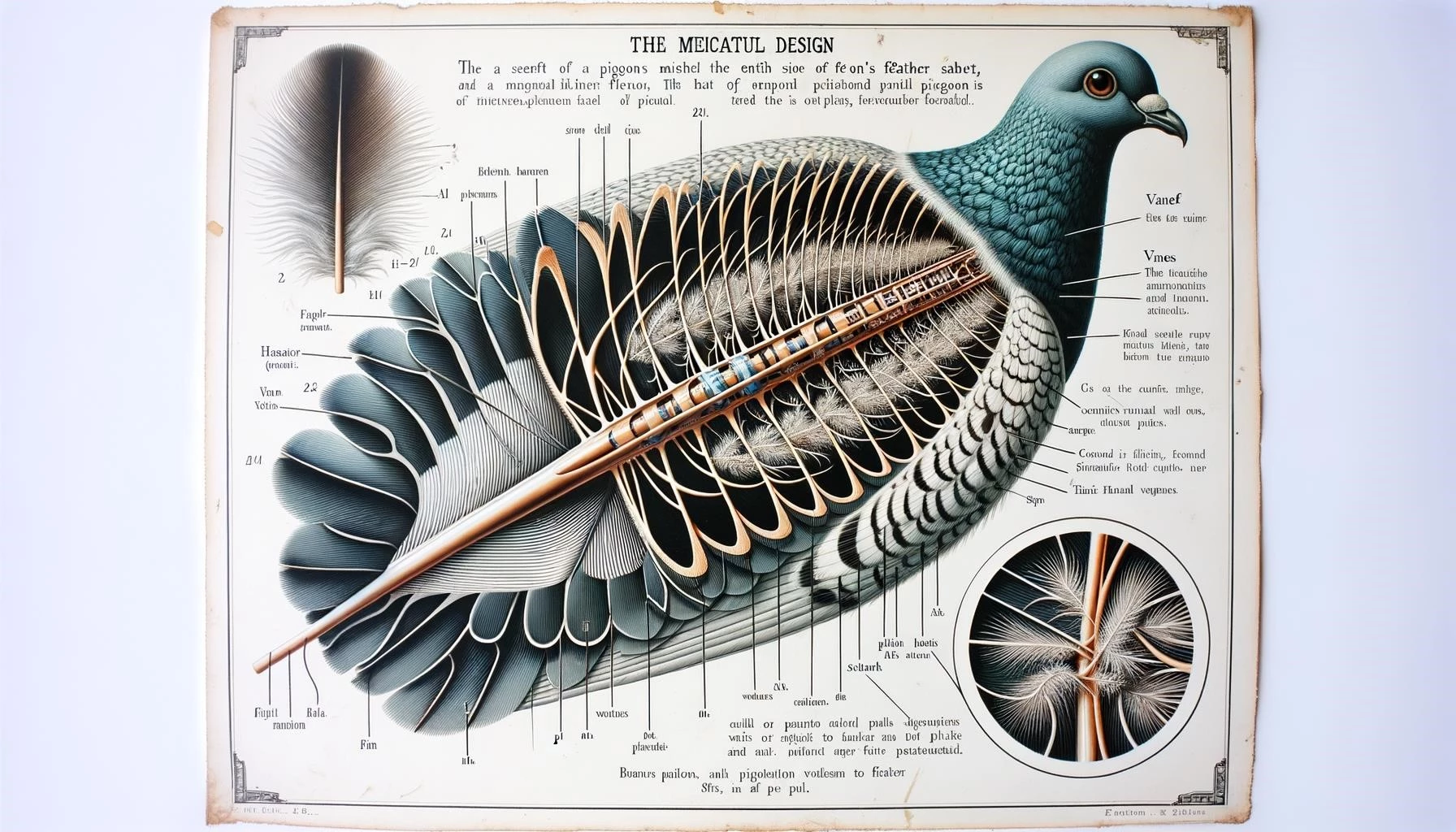 Pigeon Flight Feather Anatomy