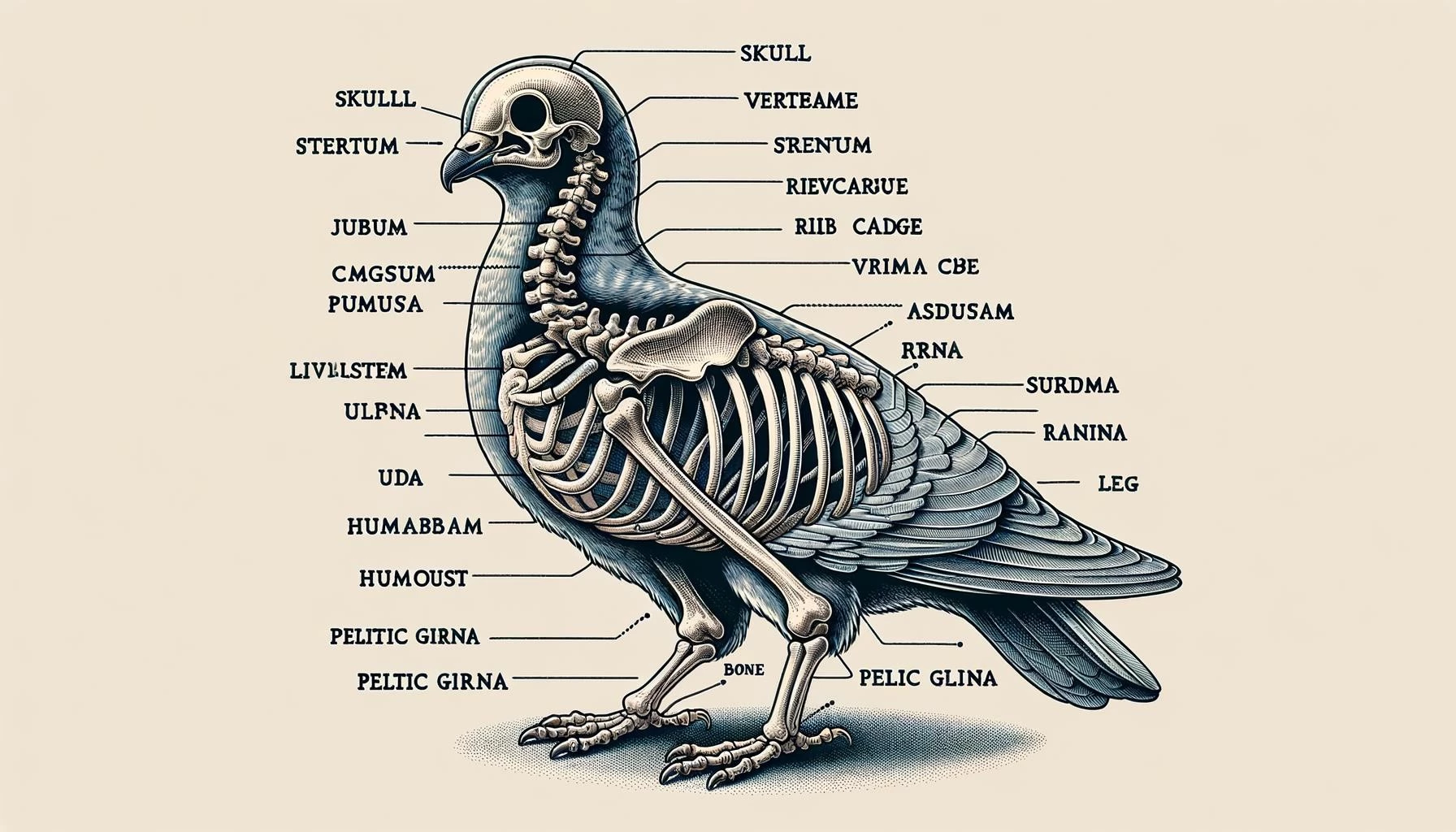 Pigeon Skeletal Anatomy