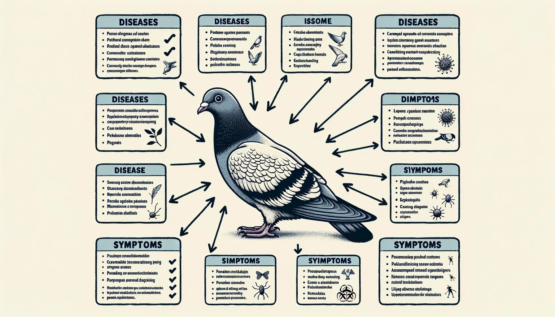 Symptoms of Pigeon Diseases