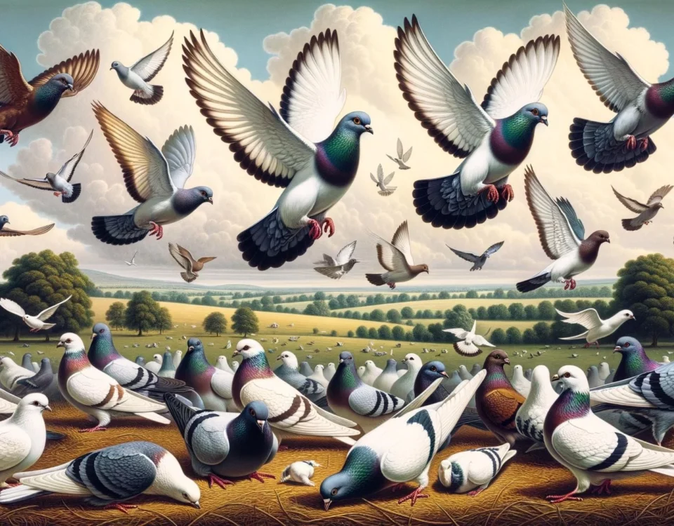 Tumbler Pigeons in Art