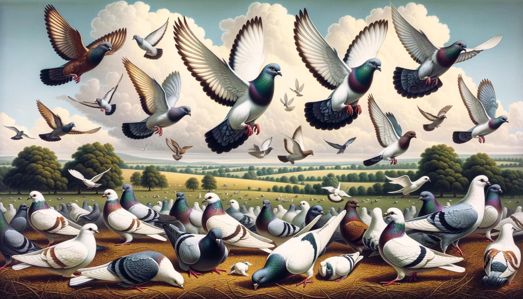 Tumbler Pigeons in Art